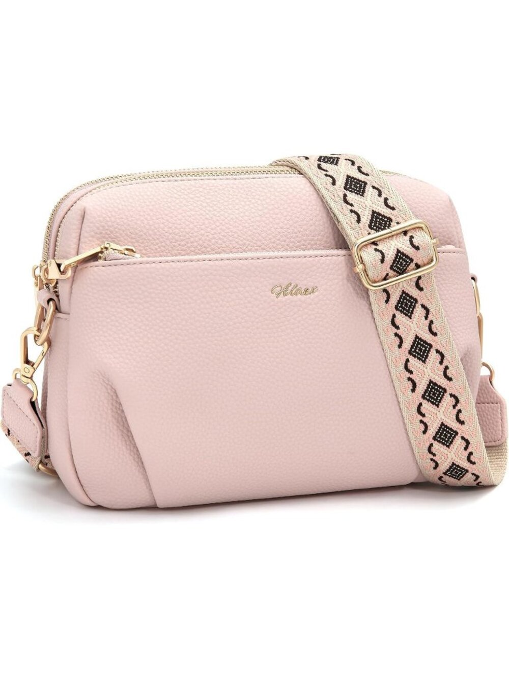 Women's Light Pink Vegan Leather RFID Anti Theft Designer Purse Crossbody Bag